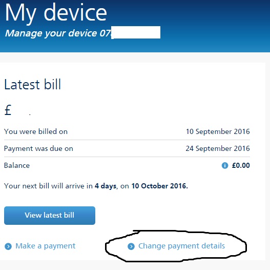 change payment o2 community