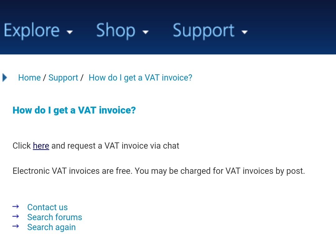 Solved: VAT Invoice - O2 Community