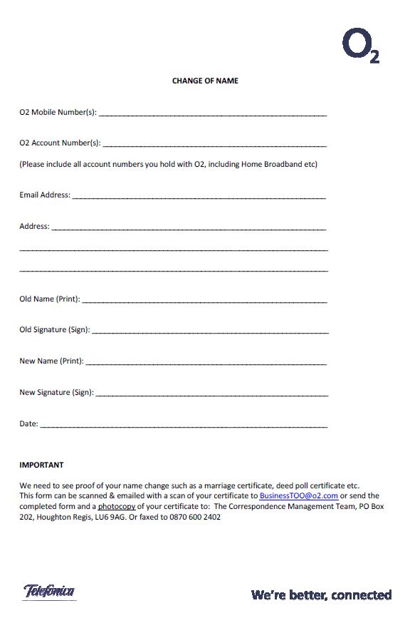 Name change form Page 2 O2 Community