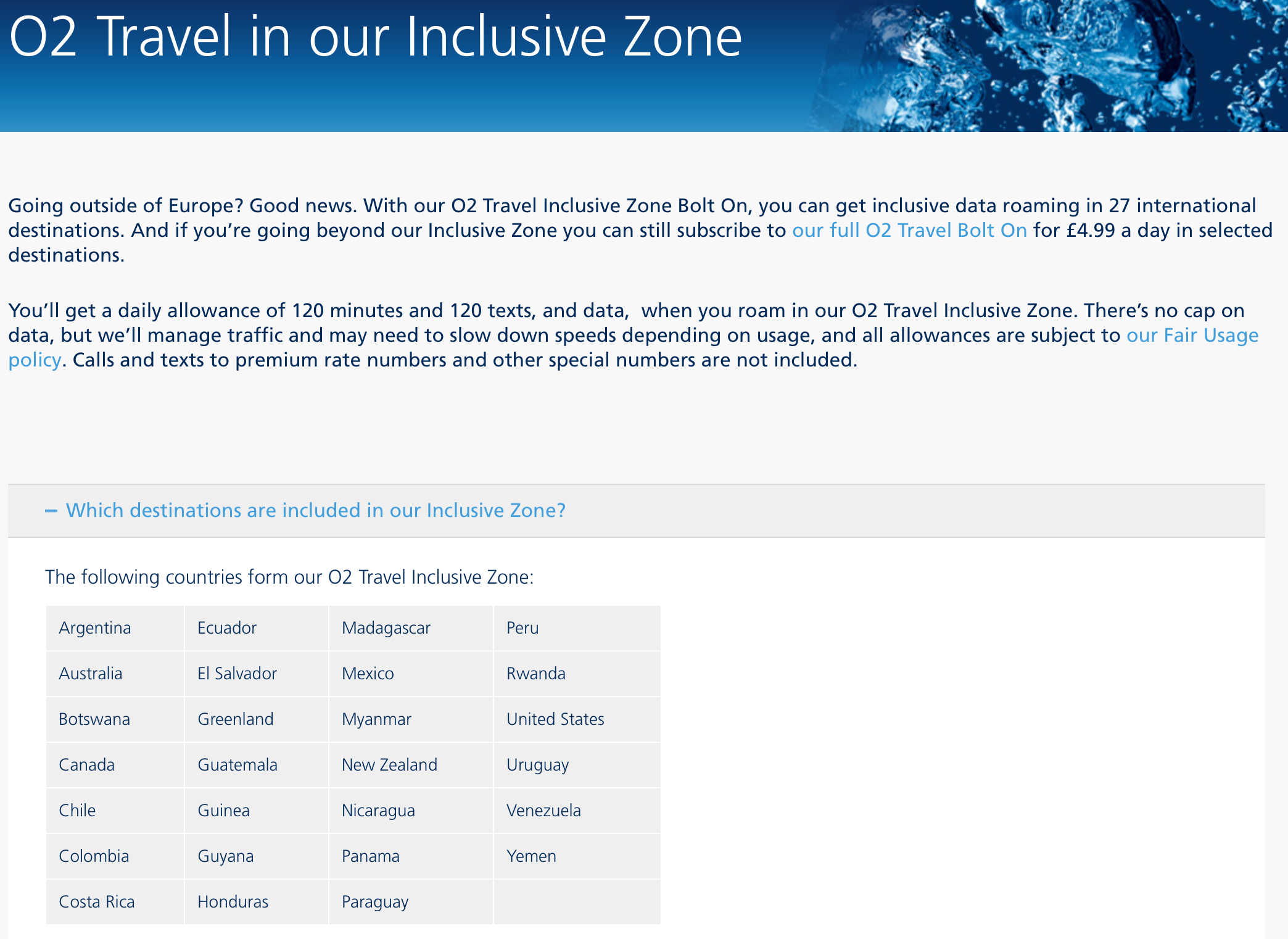 O2 international roaming FAQ