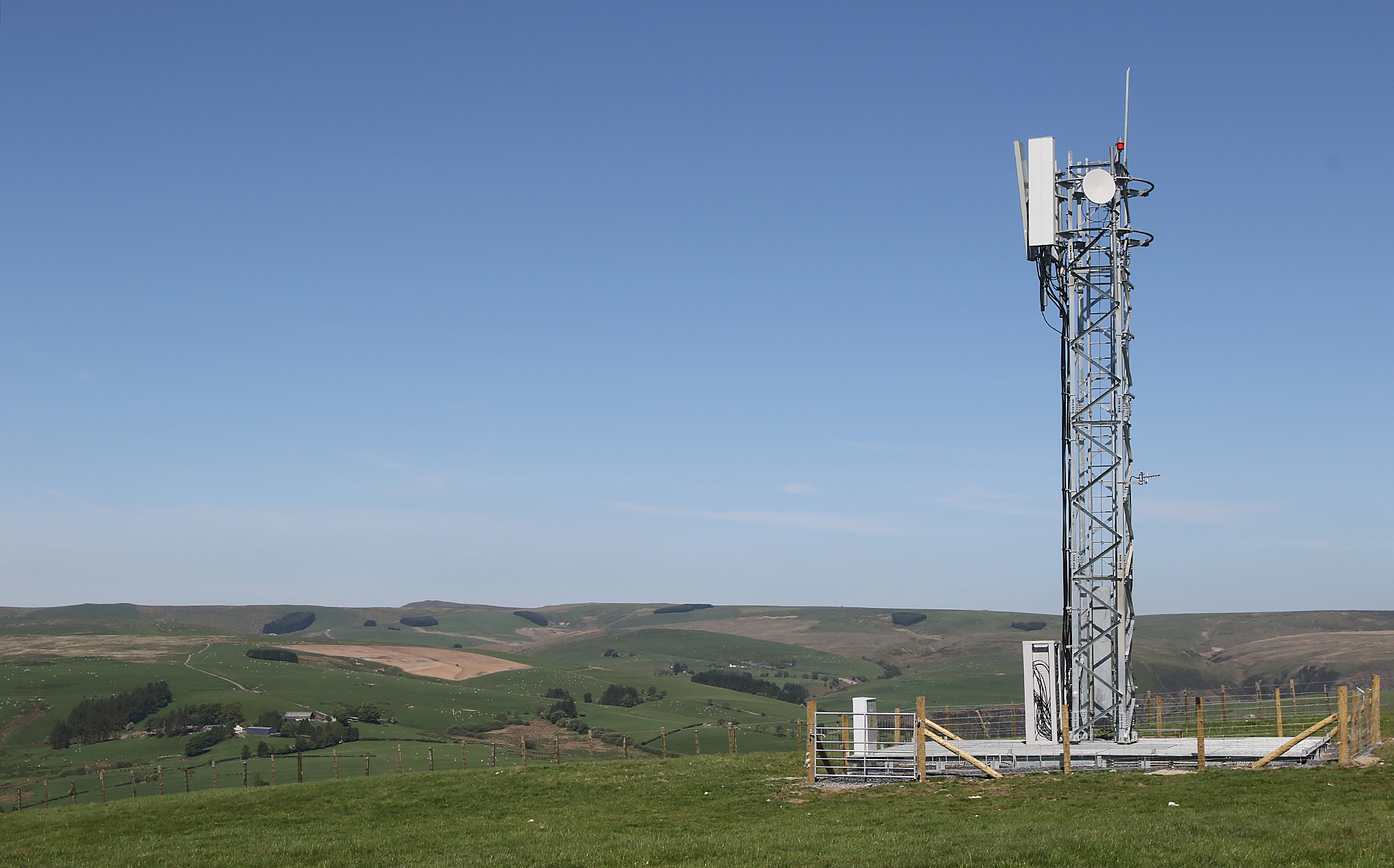 Photo of a telephone mast in rural Scotland