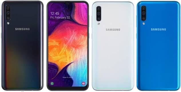 Photo of Samsung Galaxy A50 in different colours