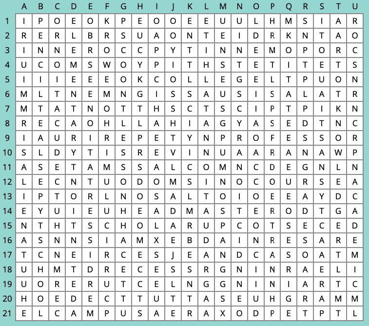 Education word search, first version