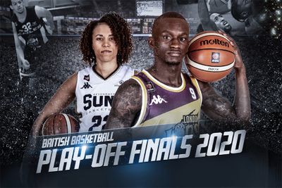 Promo picture of a female and male basketball players