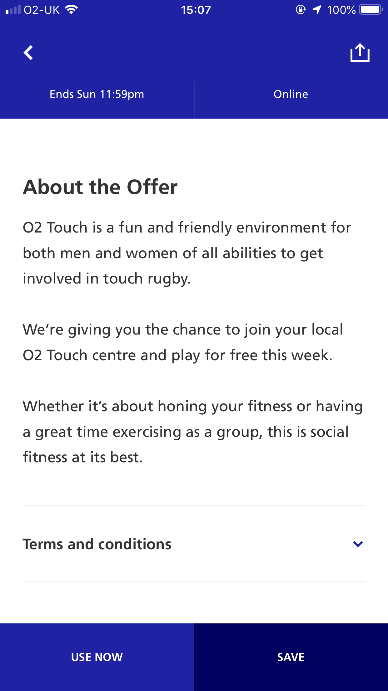 Offer details screenshot from the Priority app