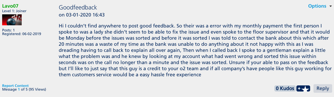 Feedback for customer services 