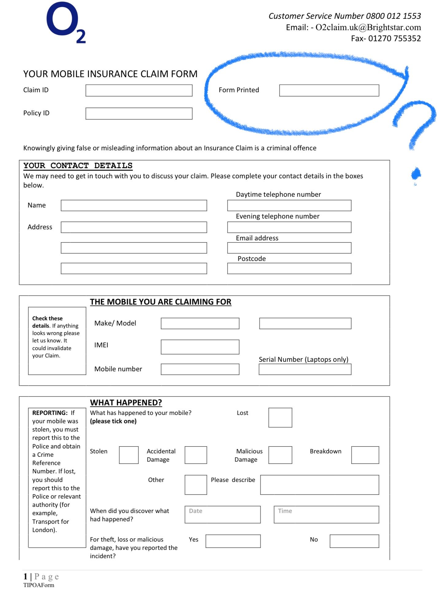 Solved Insurance Claim Form O2 Community