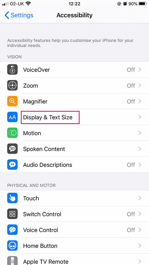Adjusting Text Size on iOS - step 2