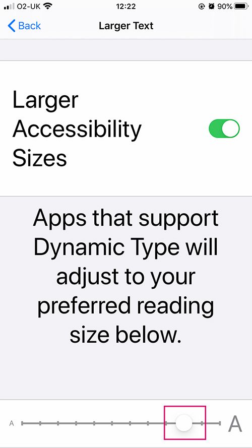 Adjusting Text Size on iOS - step 5