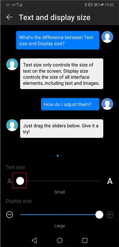 Adjusting Text Size on Android - before
