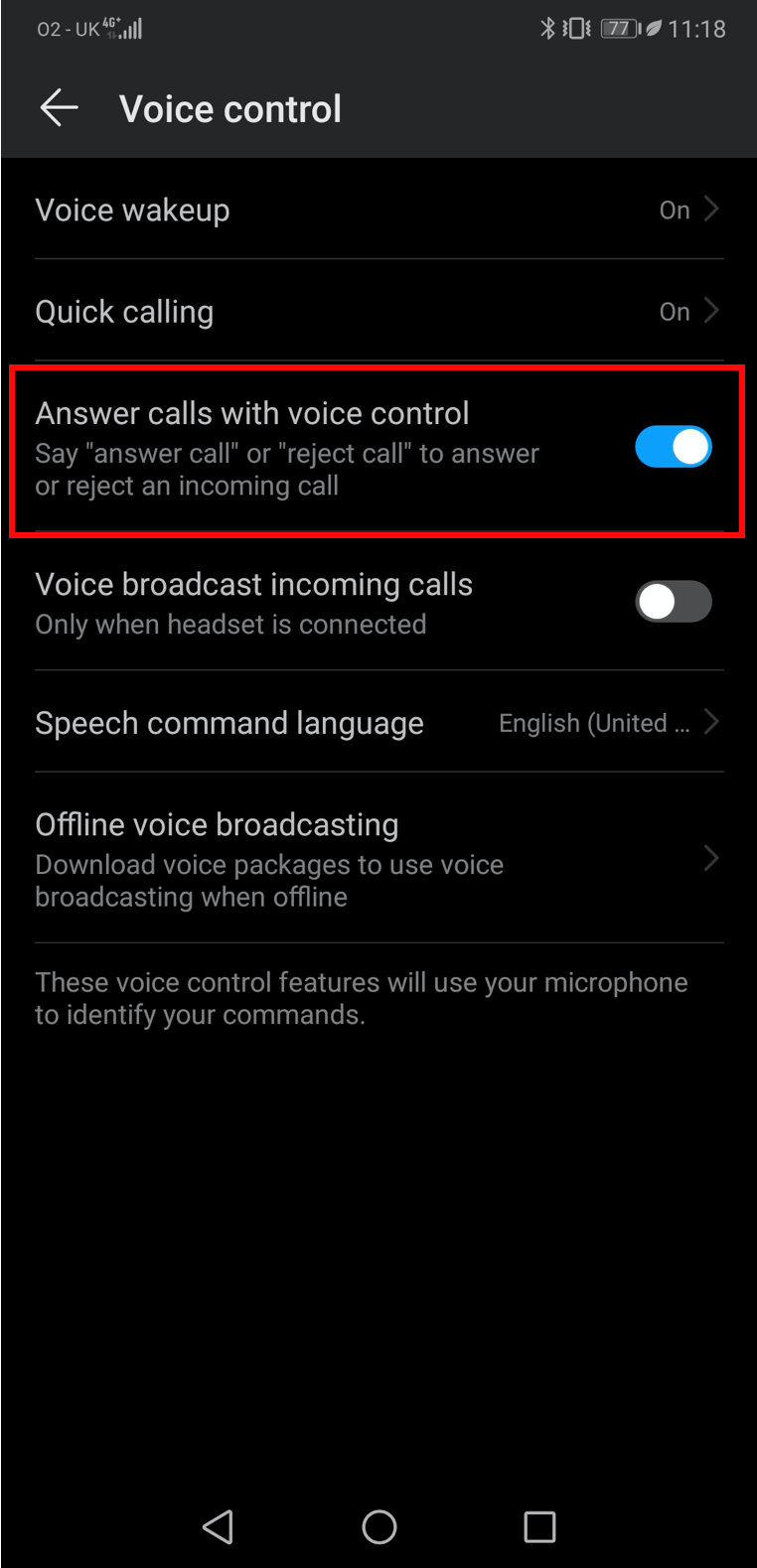 Voice Control on Android - step 3