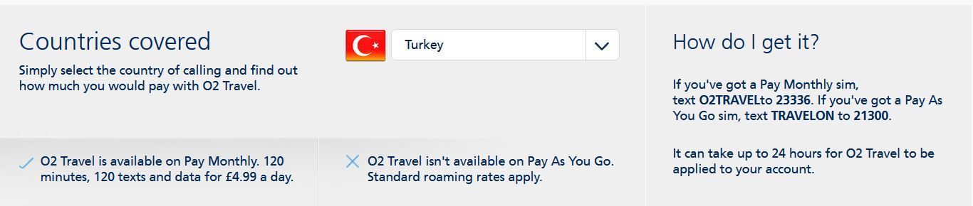 Cost Of Using My O2 Phone In Turkey