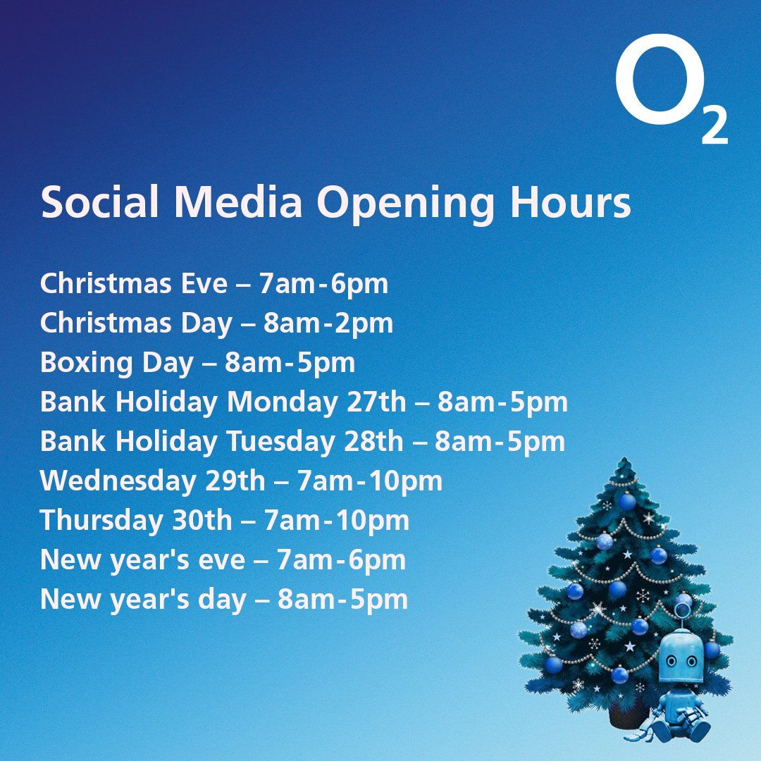 Is Ohop Open On Christmas Day 2022 O2 Opening Hours - Christmas 2021 - O2 Community