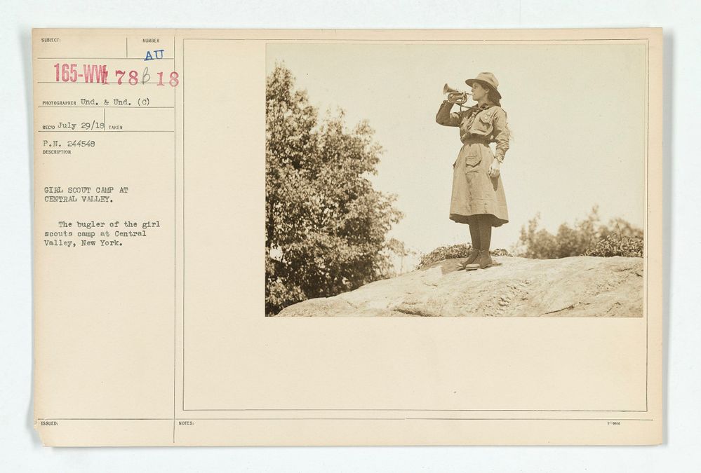 Girls'_Activities_-_Girl_Scouts_-_Girl_Scout_Camp_at_Central_Valley._The_bugler_of_the_girl_scouts_camp_at_Central_Valley,_New_York_-_NARA_-_31483120.jpg
