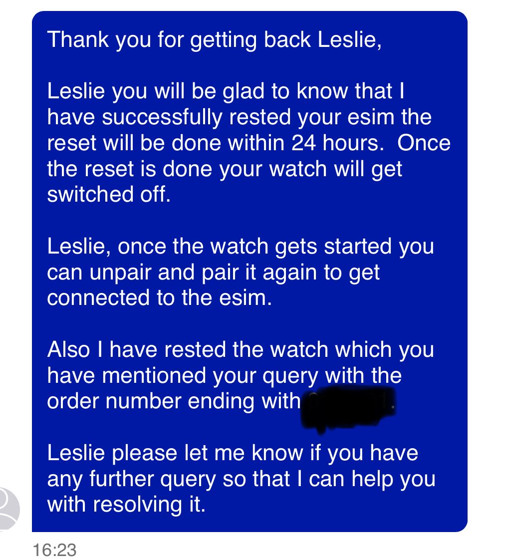 Apple Watch not connecting to mobile data saying e... O2 Community