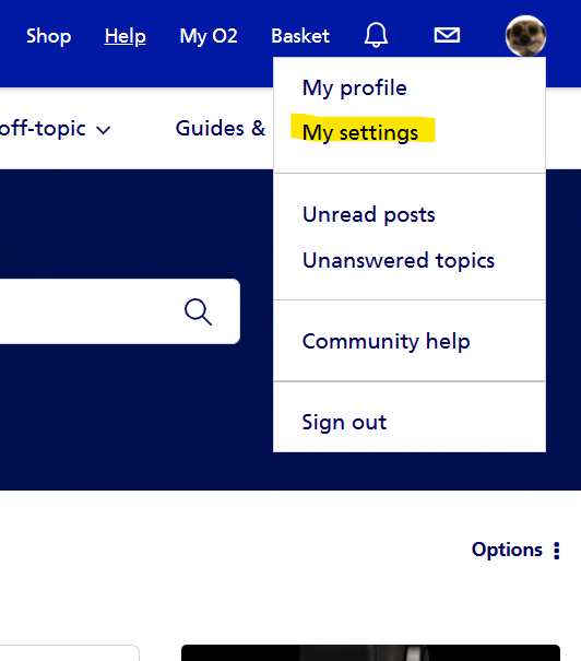 Solved Where can I find "My Settings" O2 Community